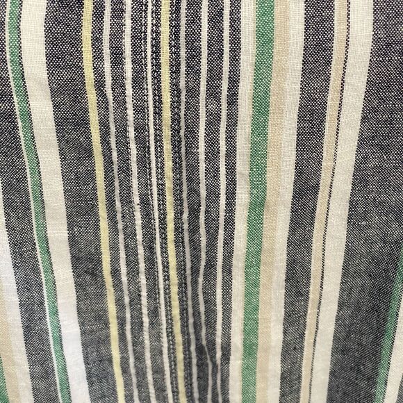 Liz Claiborne Dress Womens Plus Size 1X Striped Linen Cotton Pockets Knee Length - Picture 3 of 11